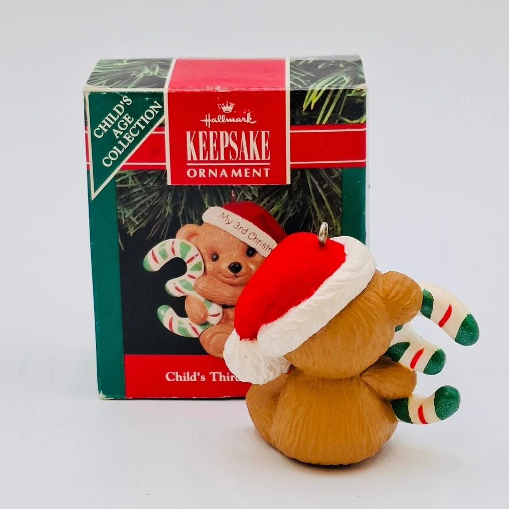 1990 Hallmark Keepsake Ornament Child's Third Christmas Bear 3rd Year Vintage
